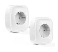 GHome Smart Lot de 2 prises intelligentes Wi-Fi avec surveillance de l'énergie 16 A 3600 W, compatible avec Alexa et Google Home, télécommande par application, allumage et arrêt programmés, Wi-Fi