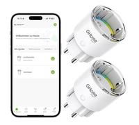 GHome Smart Mini Prise Connectée WiFi, Prise Intelligente Certifié TÜV avec APP Contrôle, Mesure de Consommation Électrique, Plug Programmable avec Alexa et Google Home, Fonction de Temps, 10A