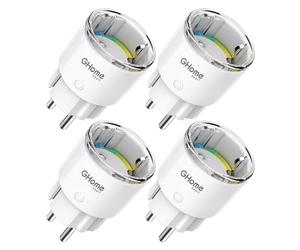 GHome Smart Prise Connectée WiFi, Mini Prise Intelligente Certifié TÜV avec Mesure de Consommation Électrique,APP Contrôle, Programmable Plug avec Alexa et Google Home, Fonction de Temps, 10A