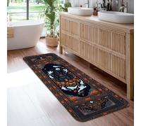 Ghosts - Tapis de couloir festif et ludique, citrouilles hantées, Halloween, noir, antidérapant, esthétique, tapis de sol pour la maison, la cuisine, la porte, la décoration de chevet, 0,6 x 1,8 m