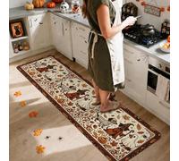 Ghosts Tapis de couloir rectangulaire à poils courts avec bordure en éponge pour cuisine, porte, entrée, table de chevet, marron, 0,6 x 2,4 m