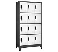 GHVBNMF Armoire à casier en acier avec 12 compartiments - 90 x 45 x 180 cm | 12 portes verrouillables avec ventilation et porte-étiquette pour bureau, école et vestiaire. Charge maximale : 180 kg.