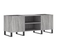 GHVBNMF Armoire à disques gris Sonoma - 121 x 38 x 48 cm - Commode en | Beaucoup d'espace de rangement pour les albums LP dans le salon, étagère robuste pour la platine et pieds en fer pour un