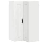GHVBNMF Armoire d'angle murale de cuisine, blanc, 57 x 57 x 100 cm | Armoire suspendue compacte pour la cuisine avec 2 portes et 3 compartiments pour un rangement optimal avec une charge