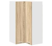 GHVBNMF Armoire d'angle suspendue en chêne Sonoma Blanc 57 x 57 x 100 cm | Armoire de cuisine d'angle peu encombrante en bois pour la cuisine avec 2 portes et capacité de charge de 60 kg.