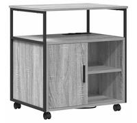 GHVBNMF Armoire de bureau avec station de charge roulante Gris Sonoma 61 x | Conteneur flexible pour le bureau à domicile : espace de rangement pratique avec prise intégrée et roulettes silencieuses.