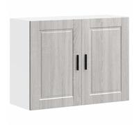 GHVBNMF Armoire de cuisine suspendue Porto - 80 x 31 x 60 cm - Gris Sonoma | Armoire murale compacte en bois pour cuisine, chambre et couloir. Offre un espace de rangement protégé derrière deux portes.