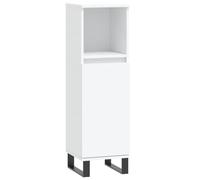 GHVBNMF Armoire de salle de bain en bois avec porte Blanc 30 x 30 x 100 cm | Armoire haute compacte pour salle de bain ou chambre : offre beaucoup d'espace de rangement dans un espace réduit grâce à ses