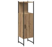 GHVBNMF Armoire de salle de bain en chêne Artisan - 33 x 33 x 120,5 cm | Armoire haute compacte pour salle de bain et WC d'invités avec charnière de porte flexible à gauche ou à droite et 2
