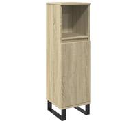 GHVBNMF Armoire de salle de bain en chêne Sonoma 30 x 30 x 100 cm | Armoire haute compacte pour salle de bain ou couloir avec porte flexible et 3 compartiments pour un rangement ordonné des