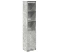 GHVBNMF Armoire haute en bois gris béton 37,5 x 35 x 180 cm | Armoire polyvalente étroite multi-usages avec 5 compartiments et charnière de porte interchangeable pour chambre à coucher