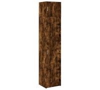GHVBNMF Armoire haute étroite en chêne fumé 45 x 42,5 x 225 cm | Armoire étroite multi-usages avec 8 compartiments pour salle de bain, cuisine et chambre à coucher. Porte flexible qui crée