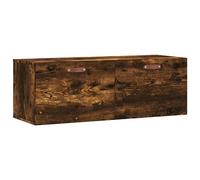 GHVBNMF Armoire murale en chêne fumé 100 x 36,5 x 35 cm | Armoire suspendue peu encombrante pour le salon et le couloir. Offre un espace de rangement pratique et une surface de