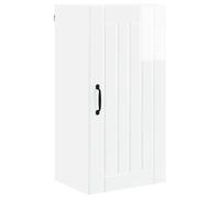 GHVBNMF Armoire murale Lucca - Blanc brillant - 40 x 31 x 80 cm | Armoire suspendue élégante pour cuisine et salon avec 2 étagères, charge maximale de 60 kg, surface facile d'entretien.