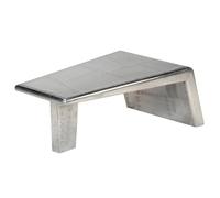 GHVBNMF Aviator Table basse en aluminium vintage 90 x 55 x 35 cm | Table d'appoint industrielle pour salon et salon, en métal poli avec rivets, livrée sans montage.