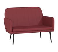 GHVBNMF Banc en cuir synthétique Bordeaux 107 x 80 x 81 cm Banc rembourré | Banc rembourré confortable avec dossier incliné et assise profonde. Idéal pour le salon et le coin lecture.