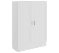 GHVBNMF Bibliothèque blanche 82,5 x 30,5 x 115 cm avec portes | Bibliothèque compacte pour salon et bureau avec trois compartiments ouverts et deux portes fermées.