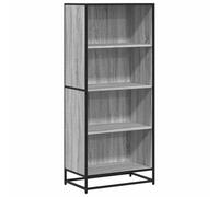 GHVBNMF Bibliothèque grise Sonoma 60 x 35 x 139 cm en bois et métal | Étagère de rangement industrielle avec 4 compartiments ouverts pour salon, couloir et chambre à coucher