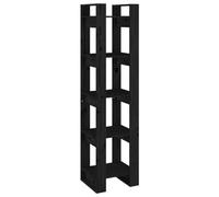 GHVBNMF Bibliothèque séparateur de pièce en bois massif noir 41 x 35 x 160 | Étagère ouverte en bois de pin pour salon et couloir. Flexible des deux côtés comme séparateur de pièce fin.