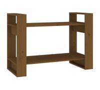 GHVBNMF Bibliothèque séparateur de pièce en pin massif Marron miel 80 x 35 | Étagère polyvalente en pin fin pour salon et couloir, utilisable de manière flexible comme étagère ouverte des deux côtés.