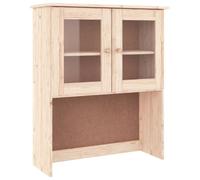 GHVBNMF Buffet ALTA en bois massif de pin 77 x 30 x 92 cm | Vitrine peu encombrante en pin non traité avec portes en verre pour cuisine, salle à manger et salon.