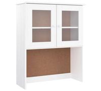 GHVBNMF Buffet ALTA en bois massif de pin blanc 77 x 30 x 92 cm | Vitrine rustique en pin avec portes en verre pour commode de salon ou cuisine.