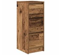 GHVBNMF Buffet aspect bois vieilli 29,5 x 34 x 76 cm Commode 3 tiroirs | Armoire de rangement compacte effet bois vieilli pour chambre à coucher, couloir et bureau avec 3 tiroirs spacieux.