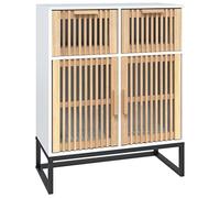 GHVBNMF Buffet blanc 60 x 30 x 75 cm commode en bois | Armoire polyvalente compacte avec pieds en fer stables et beaucoup d'espace de rangement pour le salon, le couloir