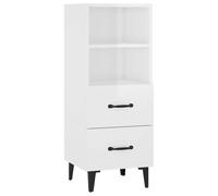 GHVBNMF Buffet blanc brillant 34,5 x 34 x 90 cm Commode en bois | Armoire compacte avec 2 tiroirs et compartiments pour salon et chambre à coucher. Permet de mettre de l'ordre sur une petite