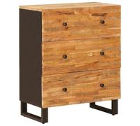 GHVBNMF Buffet en bois massif de mangue, commode, marron, 60 x 33 x 75 cm | Armoire d'appoint rustique avec tiroirs et compartiments pour salon, couloir ou salle à manger. Compact et compact.