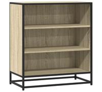 GHVBNMF Buffet en chêne Sonoma 68 x 35 x 76 cm Armoire d'appoint en métal | Armoire de rangement industrielle avec 3 compartiments ouverts pour salon et chambre à coucher, charge jusqu'à 70 kg.