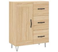 GHVBNMF Buffet en chêne Sonoma 69,5 x 34 x 90 cm | Armoire d'appoint polyvalente avec fixation murale pour salon et couloir, design solide avec compartiments spacieux.