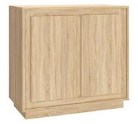 GHVBNMF Buffet en chêne Sonoma - 80 x 34 x 75 cm - En bois | Armoire d'appoint compacte avec 4 compartiments et portes pour salon, couloir ou chambre à coucher. Facile d'entretien et