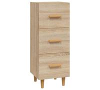 GHVBNMF Buffet en chêne Sonoma avec 3 tiroirs 34,5 x 34 x 90 cm | Armoire d'appoint compacte aspect chêne Sonoma pour chambre à coucher et couloir. Offre un espace de rangement pratique.