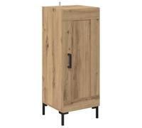 GHVBNMF Buffet étroit Olden en chêne Artisan 34 x 34,5 x 90 cm | Armoire haute compacte avec porte et pieds en métal pour salle à manger, couloir et salon. Rangement peu encombrant pour