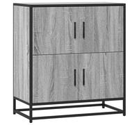 GHVBNMF Buffet gris Sonoma - 68 x 35 x 76 cm - Commode en bois | Armoire d'appoint industrielle avec structure en métal et plateau de rangement pour couloir, chambre à coucher et bureau