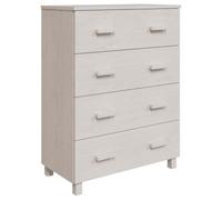 GHVBNMF Buffet Hamar - En bois massif - Blanc - 79 x 40 x 103,5 cm | Meuble haut fin pour chambre à coucher avec 4 tiroirs spacieux et fixation murale stable pour plus de rangement.