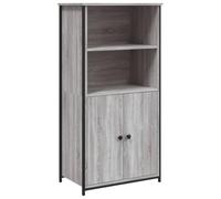 GHVBNMF Buffet haut gris Sonoma 62 x 36 x 121,5 cm en bois | Armoire multifonction compacte avec portes et structure en métal pour salon ou couloir. Offre une protection contre la