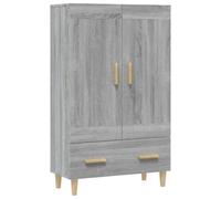 GHVBNMF Buffet haut gris Sonoma 70 x 31 x 115 cm en bois | Meuble d'appoint scandinave avec 2 compartiments et 1 tiroir pour salon et couloir. Support mural inclus.