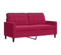 GHVBNMF Canapé 2 places bordeaux 140 cm velours armature métal canapé | Canapé rembourré confortable avec housse en velours doux, rembourrage en mousse épaisse et cadre en métal robuste pour le