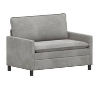 GHVBNMF Canapé 2 places gris clair en velours rembourré 126 x 81 cm | Canapé double compact avec surface en velours doux et cadre en métal solide pour salon, chambre à coucher ou bureau.