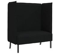 GHVBNMF Canapé à dossier haut 2 places en tissu noir 109 x 56 x 121 cm | Banc compact 2 places avec dossier haut pour bureau, hall et bibliothèque offrant une protection efficace contre les regards