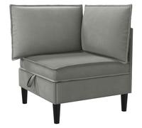 GHVBNMF Canapé d'angle avec espace de rangement, en velours, gris foncé, 70 | Fauteuil rembourré confortable 1 place avec compartiment inférieur caché pour salon et chambre à coucher