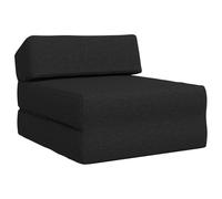 GHVBNMF Canapé-lit pliable 2 en 1 en tissu noir 60 x 70 x 41 cm | Matelas pliant compact 2 en 1 avec mousse pour salon et chambre à coucher, housse amovible avec fermeture éclair.