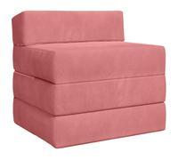 GHVBNMF Canapé-lit pliable 2 en 1 en velours rose avec matelas de sol | Fauteuil pliant polyvalent pour chambre d'adolescent et chambre d'amis, avec housse douce et fonction de transformation