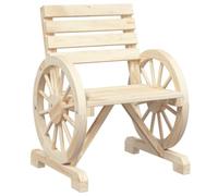GHVBNMF Chaise de jardin en bois massif de sapin avec accoudoirs 58 x 58 x | Chaise rustique en bois avec accoudoirs pour jardin, terrasse, balcon. Assise confortable avec dossier solide.