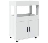 GHVBNMF Chariot de bar blanc 60 x 39,5 x 89 cm Chariot de service avec | Chariot à roulettes pratique pour cuisine, salle à manger et salon. Offre beaucoup d'espace de rangement et une mobilité sans