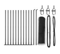 GHVBNMF Clôture de jardin avec 11 poteaux Gris 25 m x 0,6 m Clôture en | Clôture extérieure robuste en acier pour jardin et terrasse pour délimiter les terrains élégants et sûrs en plein air.