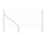 GHVBNMF Clôture de jardin en métal galvanisé 25 x 1 m avec 52 poteaux | Délimitation de terrain stable en acier pour jardin et terrasse, avec piquets pour un montage facile en plein air.