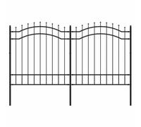 GHVBNMF Clôture de jardin Woerden en acier noir 240 x 165 cm | Clôture en métal solide pour jardin et terrain avec arc incurvé, avec poteaux et matériel de montage pour l'extension.